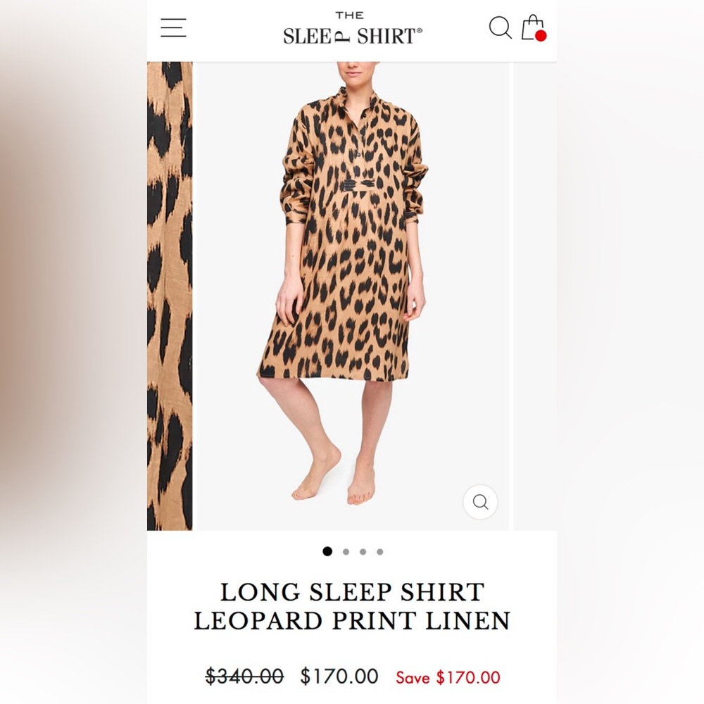 Leopard Print Linen Dress